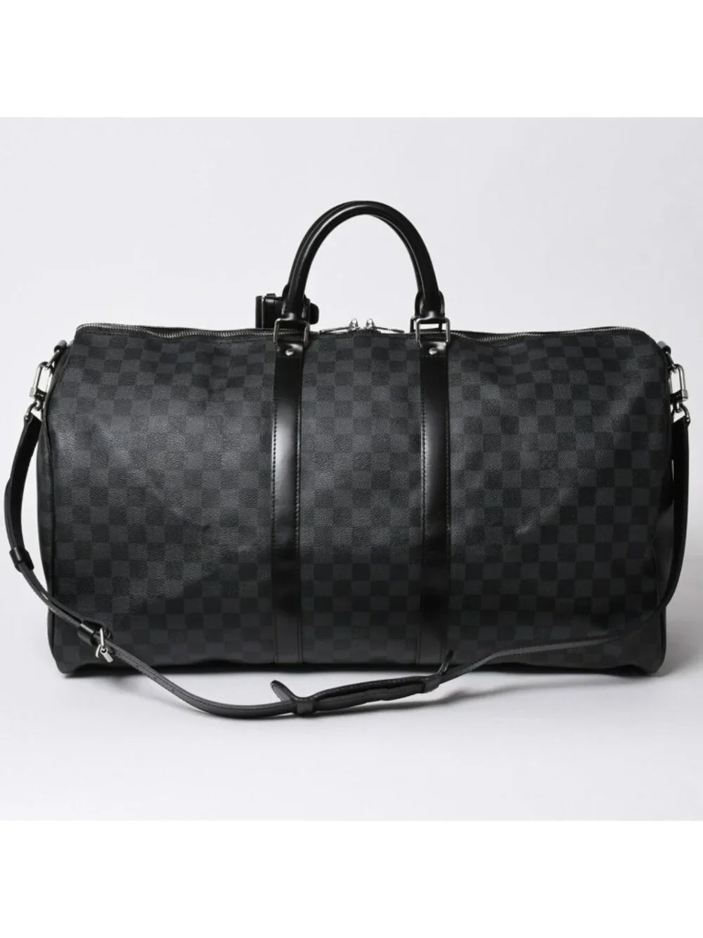 Louis Vuitton Keepall Bandouliere 55 Boston Bag Damier Graphite Black